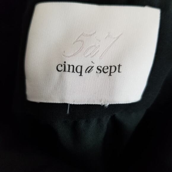 Cinq a Sept Womens Mini Dress Black Solid Comfort Sleeveless V-Neck Chic - Picture 5 of 13